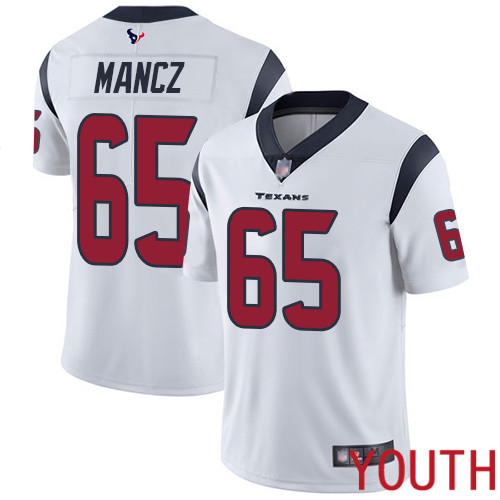 Houston Texans Limited White Youth Greg Mancz Road Jersey NFL Football #65 Vapor Untouchable->youth nfl jersey->Youth Jersey